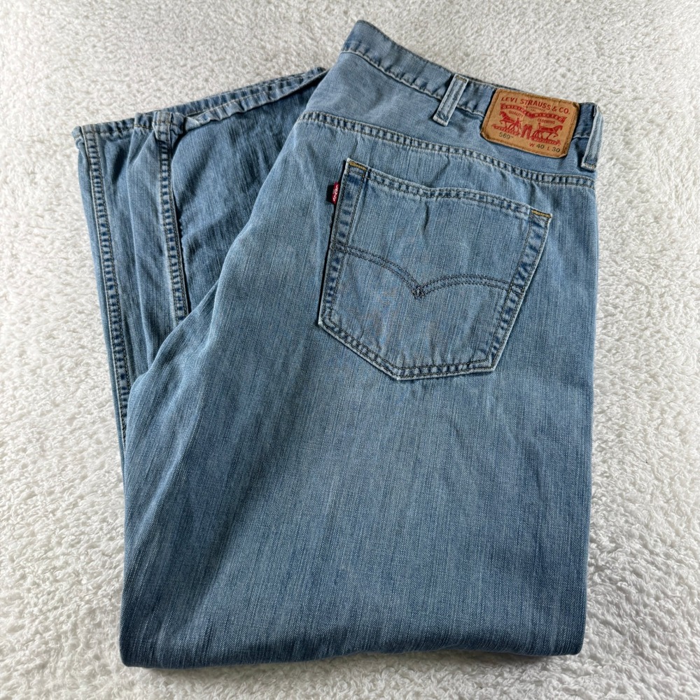 Y2K Levi's 569 Jeans Men's 40x30 Light Blue Denim Pants Loose Straight